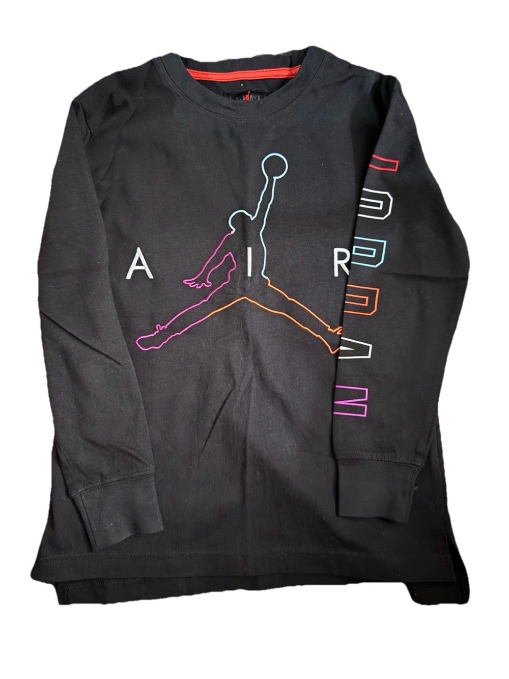 Jordan Kids' Black Multi-Color Jumpman Long-Sleeve Tee (M 9/10y)
